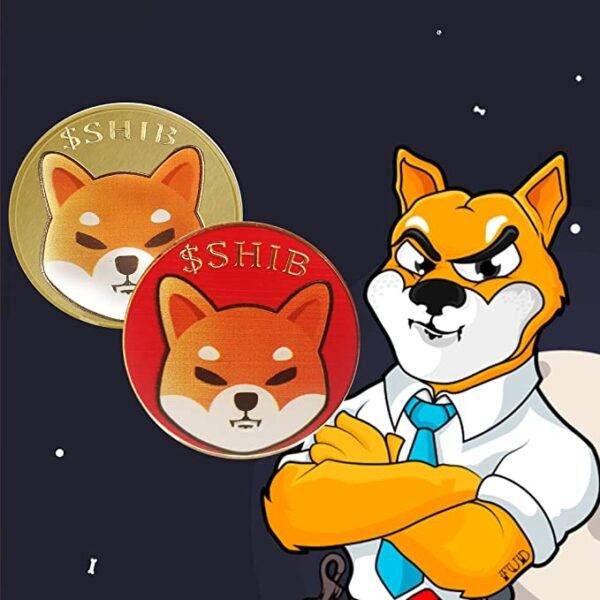 picture of shiba inu dog withh 2 shiba coins Shiba Inu Price Predictionbeside