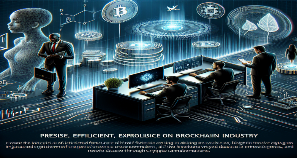 Forensic team analyzing crypto security with advanced tools, WazirX exchange and digital assets in background, highlighting Liminal's exoneration.
