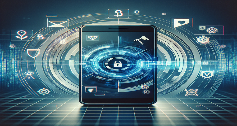 A sleek smartphone displaying a glitched TikTok app screen, surrounded by financial security symbols and the JPMorgan logo against a digital backdrop.