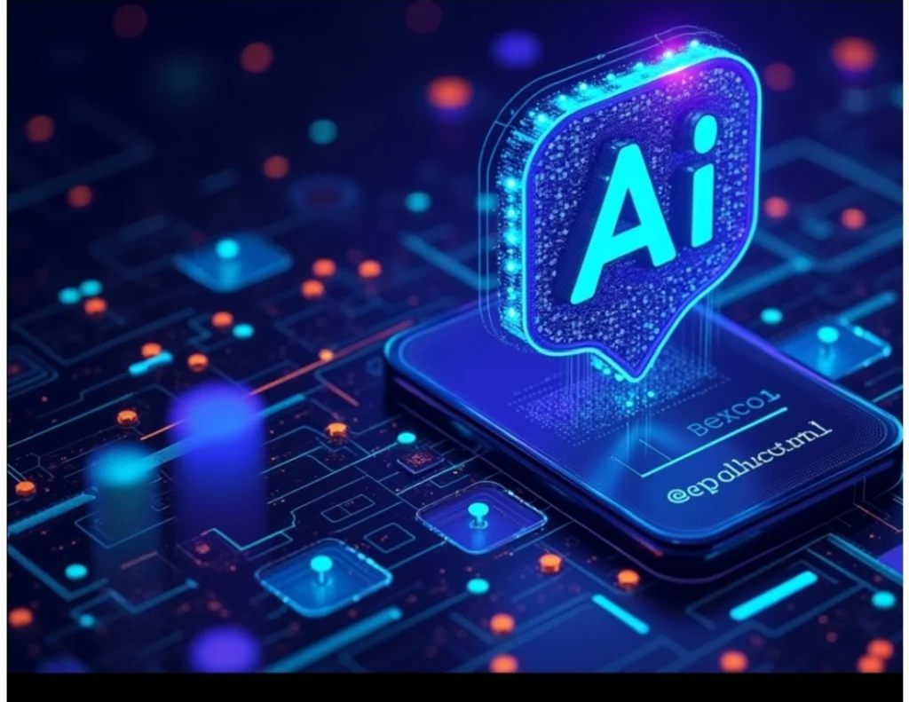 a computer chip with a symbol on it with the letters AI